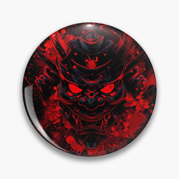 Item preview, Crimson Kabuto Oni – Samurai Demon Helmet Splash designed and sold by NeonHorizon Studio.