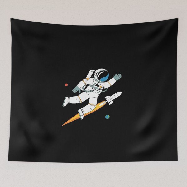 Item preview, Flying Astronaut With Rocketship Outer Space designed and sold by DigitaldeligArt.