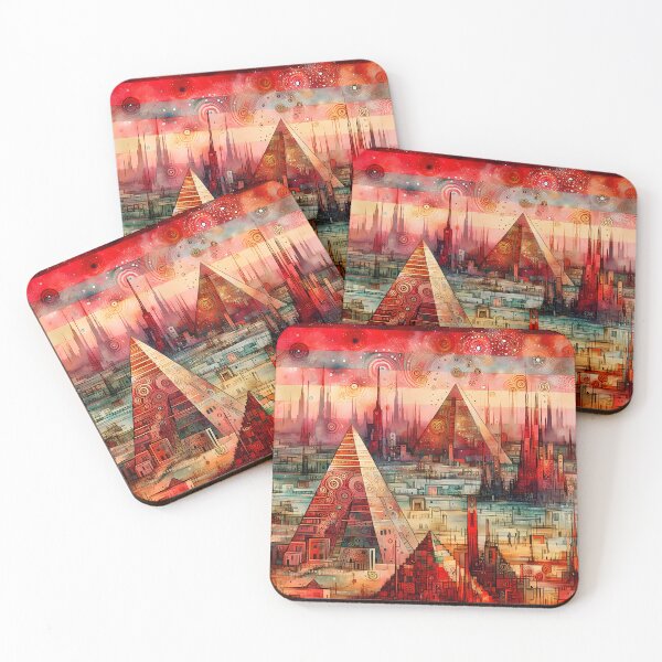 Item preview, The Pyramids of Mars | Futuristic Sci-Fi Pyramid Wall Art  designed and sold by Stoneflower-Art.