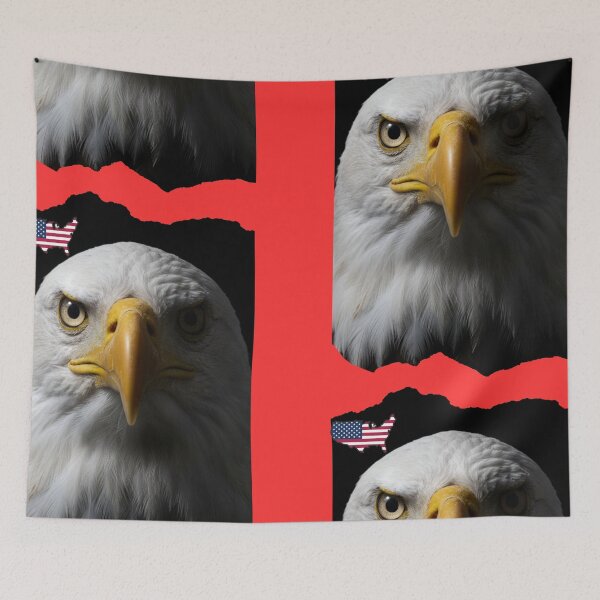 Item preview, American Eagle Red Edition - Urban Street Art - 12K Patriotic Poster designed and sold by NaturalBeautySebastian .