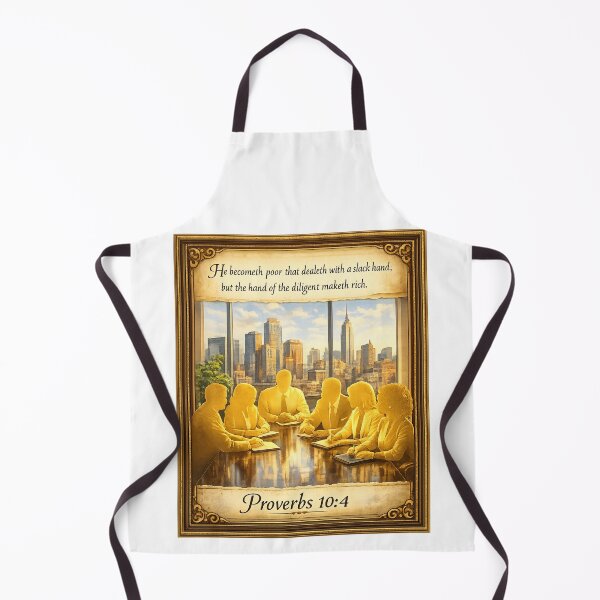 Item preview, Proverbs 10:4 Business Wall Art, Diligence Makes Rich Boardroom Scripture Print, Gold Silhouette Leadership Decor designed and sold by TerScott.