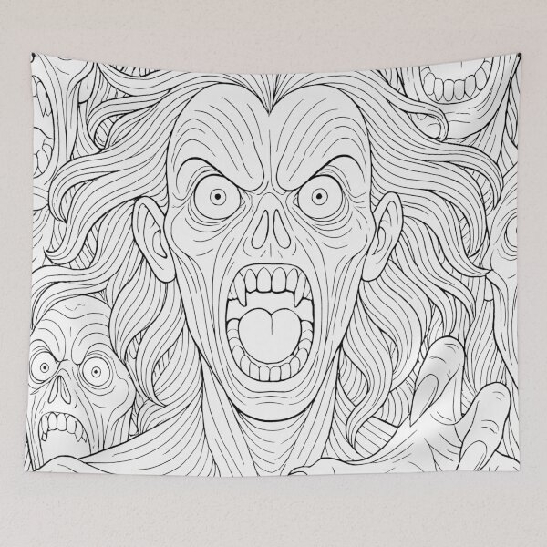 Item preview, Screaming Undead Horror Faces Gothic  designed and sold by Shoot-The-Moon.