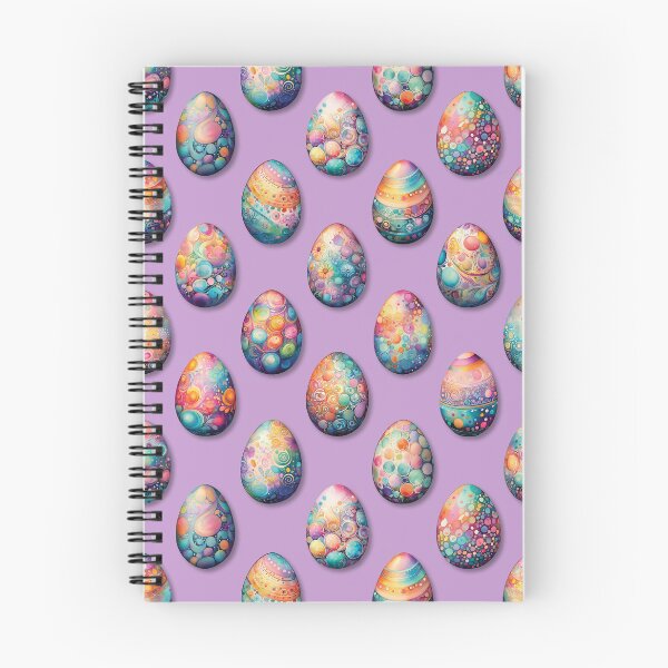 Item preview, Colorful Circles Painted Easter Eggs on Purple designed and sold by DuckyRubin.