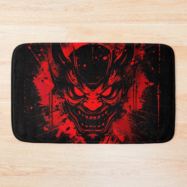 Item preview, Blood Red Oni Mask – Neon Rage Ink Splash designed and sold by NeonHorizon Studio.