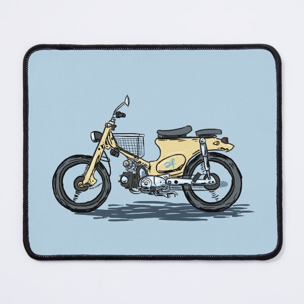 Item preview, Yellow Custom Vintage Motorcycle Art – Retro Biker Illustration designed and sold by The Devil's Bargain.