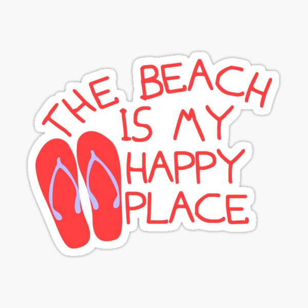 "The Beach Is My Happy Place" Sticker for Sale by