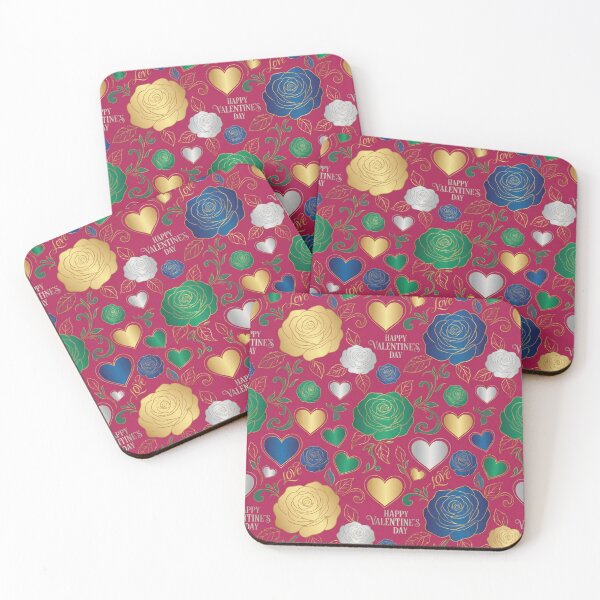 Item preview, Luxe Pink and Gold Valentine Floral Pattern designed and sold by DGtaLrtcom.