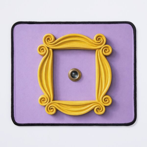Item preview, Friends inspired purple door peep hole, golden frame illustration designed and sold by Thunderg1rl.