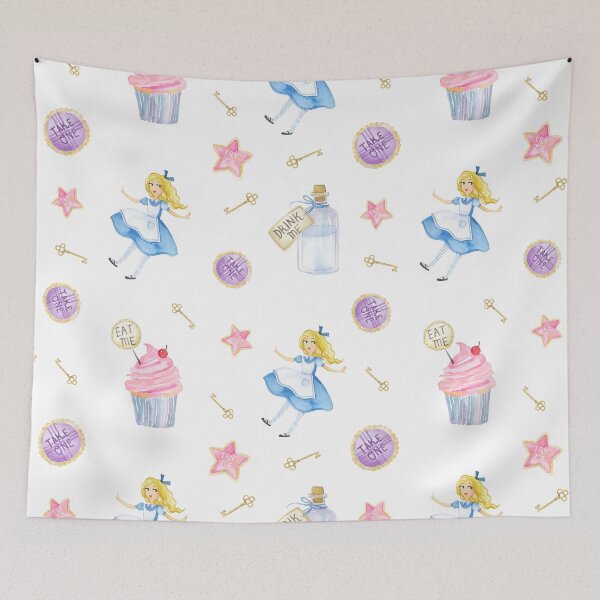 Item preview, Watercolor Alice in Wonderland Seamless Pattern designed and sold by SpencerReedDes.