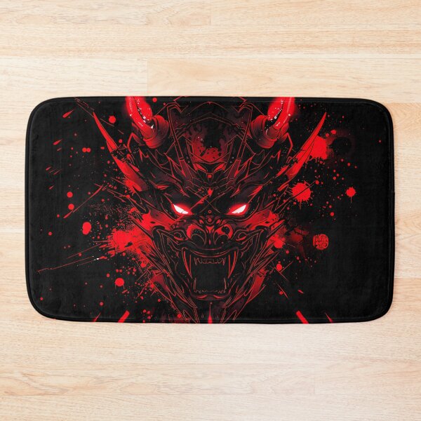 Item preview, Infernal Oni Mask – Neon Red Glow Splash Graphic designed and sold by NeonHorizon Studio.
