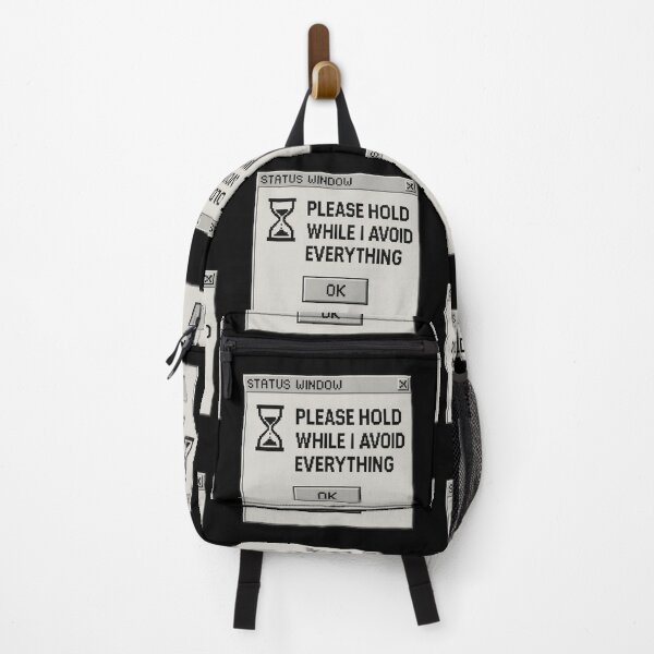 Item preview, Please Hold While I Avoid Everything – Retro Internet Humor Status Design designed and sold by Mad Factory Designs.