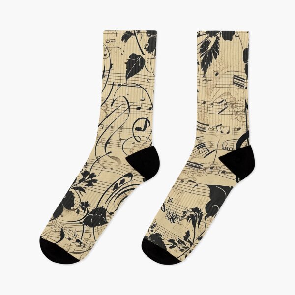 Item preview, Floral pattern. Musical notes. Retro. Vintage. designed and sold by MagelliShop.