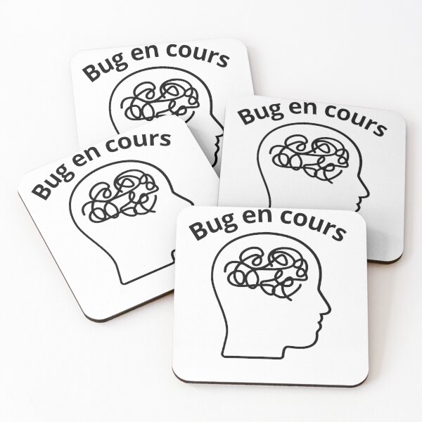 Aperçu de l'œuvre Bug en cours – Funny French Quote with Confused Head Illustration créée et vendue par Petit Baz’Art.