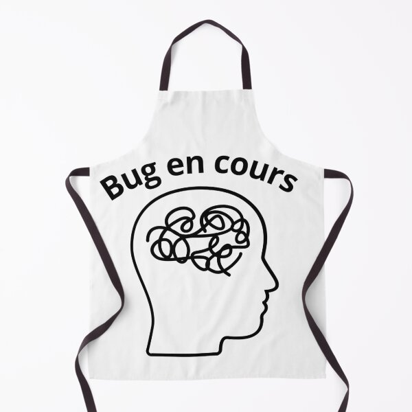 Aperçu de l'œuvre Bug en cours – Funny French Quote with Confused Head Illustration créée et vendue par Petit Baz’Art.