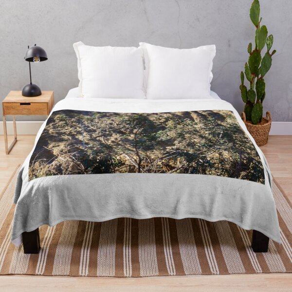 Item preview, Sunlit Bushes Grow Against Rough Rock Wall in a Dry Outdoor Scene designed and sold by Nmallia.