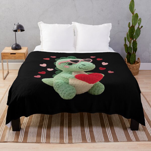 Item preview, Yarn Faux Embroidery Valentine T-Rex, Dino Love Valentine Design, Dinosaur Heart Love, Trendy Valentine designed and sold by DesignDenDo ⭐⭐⭐⭐⭐.