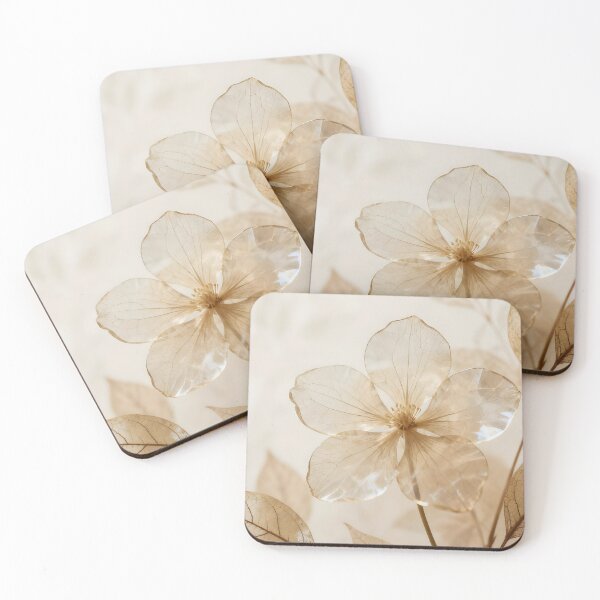Item preview, Veins of Calm – Transparent Petals Beige Leaf Macro Texture designed and sold by EmeraldeaArt.