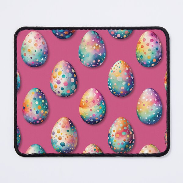 Item preview, Colorful Dots Painted Easter Eggs on Cranberry designed and sold by DuckyRubin.
