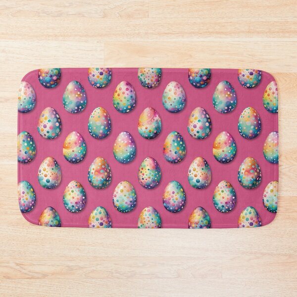 Item preview, Colorful Dots Painted Easter Eggs on Cranberry designed and sold by DuckyRubin.