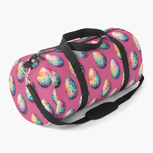 Item preview, Colorful Dots Painted Easter Eggs on Cranberry designed and sold by DuckyRubin.