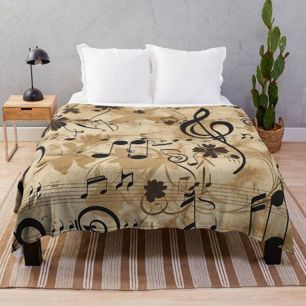 Item preview, Floral pattern. Musical notes. Retro. Vintage. designed and sold by MagelliShop.