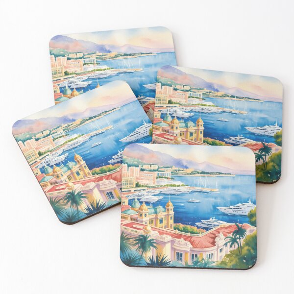 Item preview, Watercolor Painting Monaco View designed and sold by ArtQueen777.