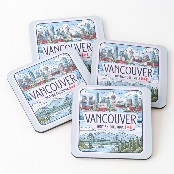 Item preview, Vancouver BC Cityscape Skyline Landscape Cute Colorful  designed and sold by HowToCanadian.