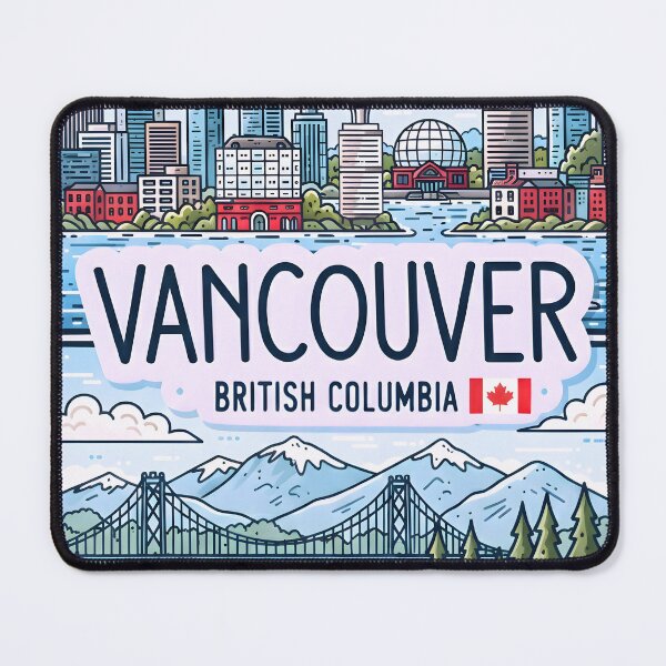 Item preview, Vancouver BC Cityscape Skyline Landscape Cute Colorful designed and sold by HowToCanadian.