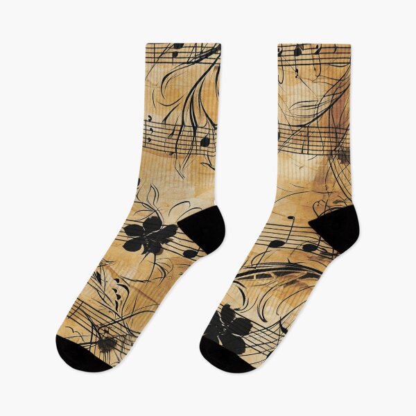 Item preview, Floral pattern. Musical notes. Retro. Vintage. designed and sold by MagelliShop.