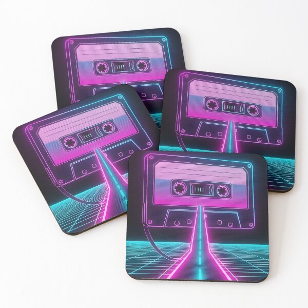 Item preview, Neon Cassette Tape Highway - 80s Synthwave Horizon designed and sold by powersunlight.