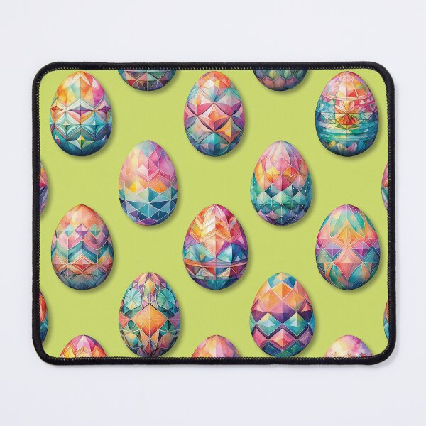 Item preview, Colorful Geometric Painted Easter Eggs on Green designed and sold by DuckyRubin.