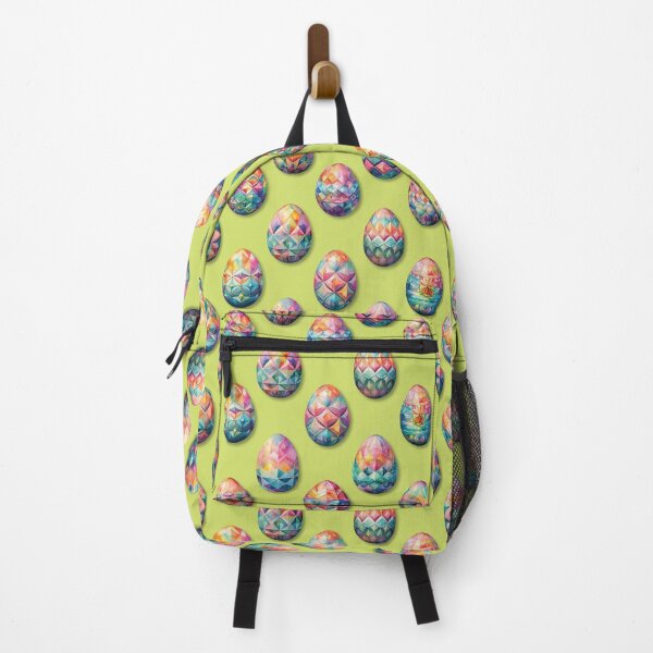 Item preview, Colorful Geometric Painted Easter Eggs on Green designed and sold by DuckyRubin.