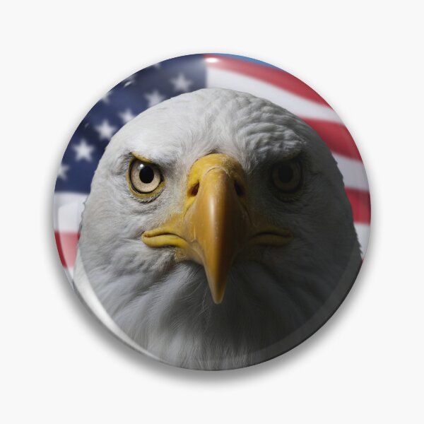 Item preview, Freedom's Gaze - Patriotic American Eagle 12K - Flag Edition designed and sold by NaturalBeautySebastian .