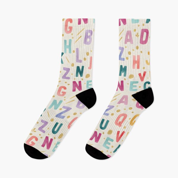Item preview, Vibrant Watercolor Alphabet - Bold ABC Pattern with Gold Accents designed and sold by DraftNDreamShop.