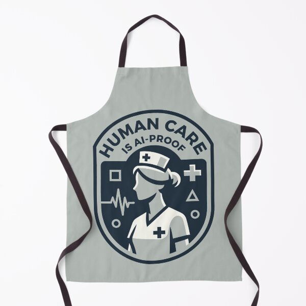 Item preview, Human Care Is AI-Proof Nursing Student and Registered Nurse Badge designed and sold by SplashTastic.