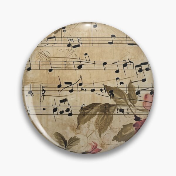 Item preview, Floral pattern. Musical notes. Retro. Vintage. designed and sold by MagelliShop.