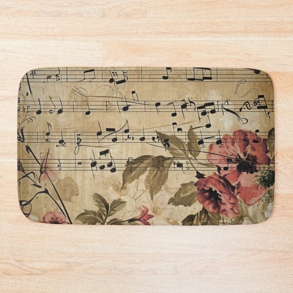 Item preview, Floral pattern. Musical notes. Retro. Vintage. designed and sold by MagelliShop.