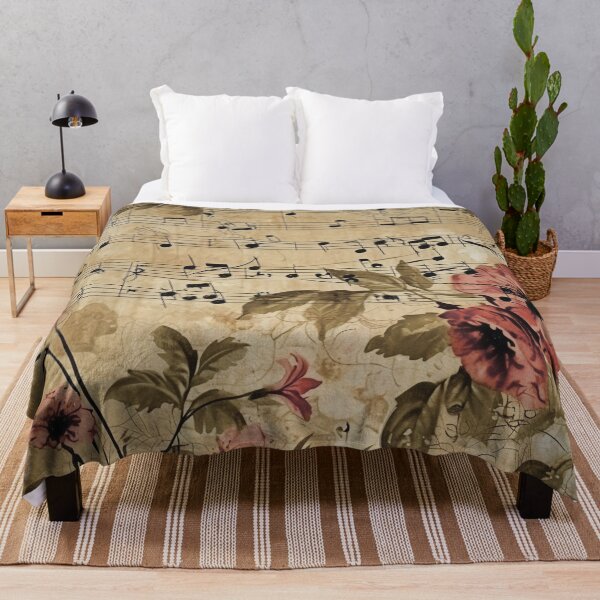 Item preview, Floral pattern. Musical notes. Retro. Vintage. designed and sold by MagelliShop.