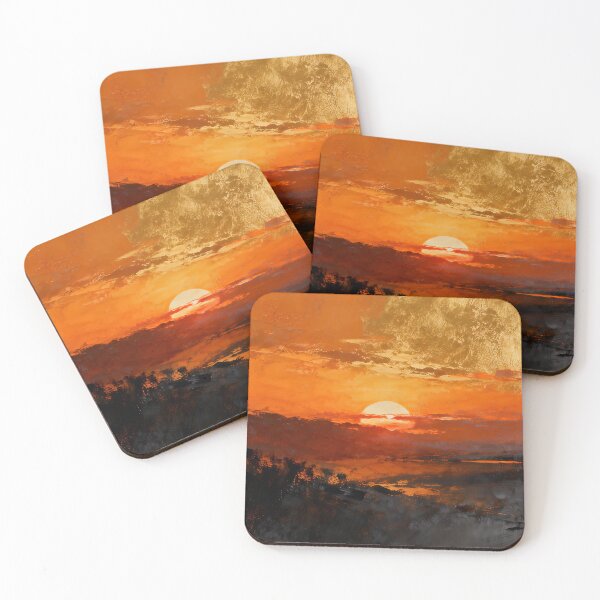 Item preview, Golden Dusk — Luxury Abstract Sunset Landscape designed and sold by tplinkstudio.