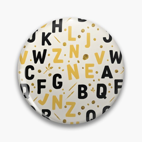 Item preview, Modern Black and Gold Alphabet - Glam ABC Pattern for Educators designed and sold by DraftNDreamShop.