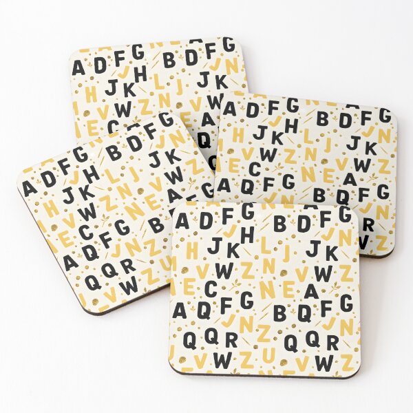 Item preview, Modern Black and Gold Alphabet - Glam ABC Pattern for Educators designed and sold by DraftNDreamShop.