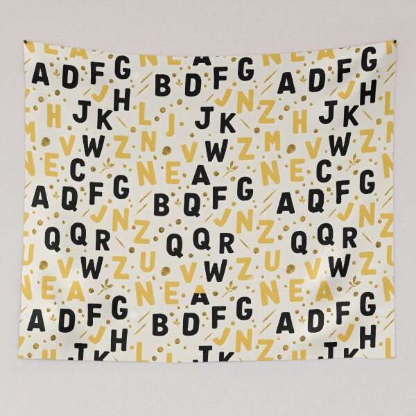 Item preview, Modern Black and Gold Alphabet - Glam ABC Pattern for Educators designed and sold by DraftNDreamShop.