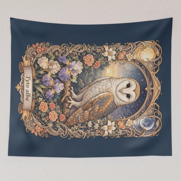 Item preview, Vintage Art Nouveau Barn Owl Tyto Alba Print designed and sold by BorgSpareParts.