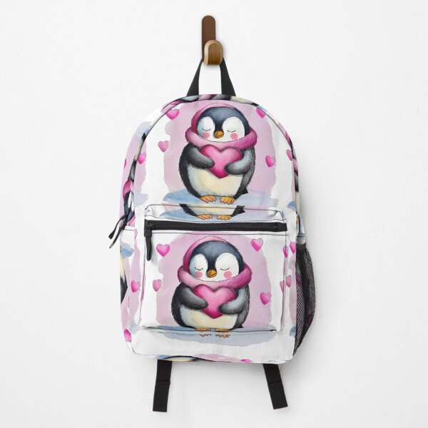 Item preview, Cute Penguin Hugging Heart Saint Valentine's Day - Cozy Kawaii Penguin Love Art Print designed and sold by DesignArtist.ia.