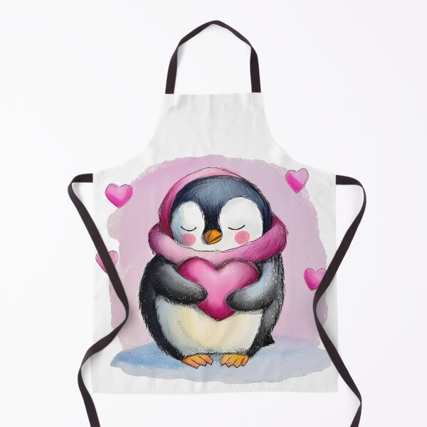 Item preview, Cute Penguin Hugging Heart Saint Valentine's Day - Cozy Kawaii Penguin Love Art Print designed and sold by DesignArtist.ia.