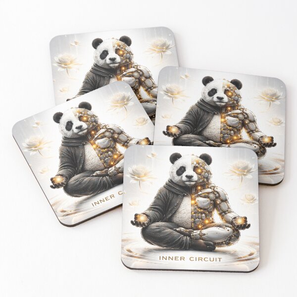 Item preview, Inner Circuit Cyberpunk Panda – Futuristic Zen Tech Panda Meditation Art designed and sold by snaperos.