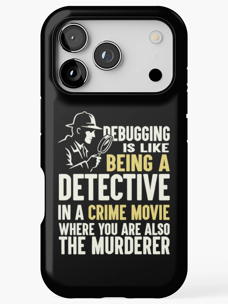 Thumbnail 1 of 4, iPhone Case, Debugging Detective Computer Science and Programmer Humor designed and sold by SplashTastic.