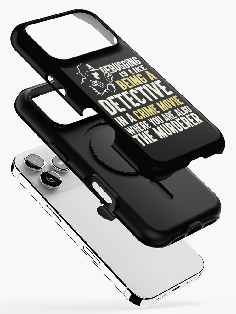 Thumbnail 2 of 4, iPhone Case, Debugging Detective Computer Science and Programmer Humor designed and sold by SplashTastic.