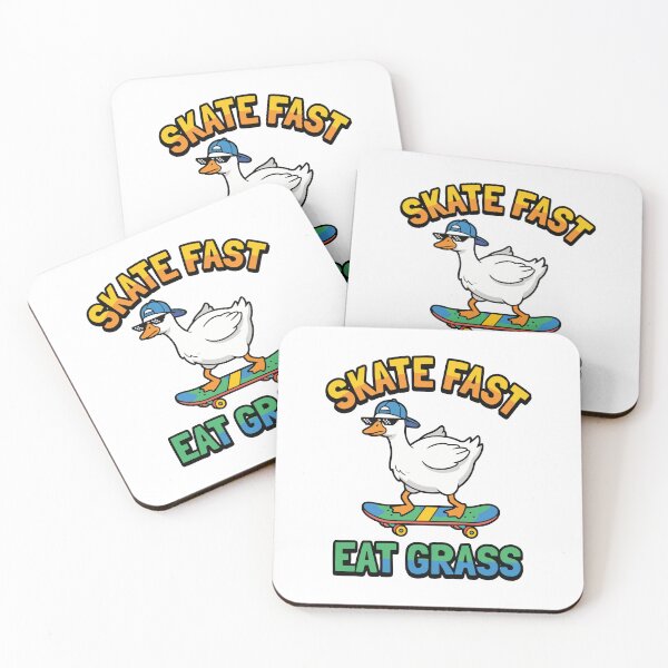 Item preview, Skate Fast Eat Grass - Skateboarding Goose with Pixel Sunglasses designed and sold by AliveStyle.