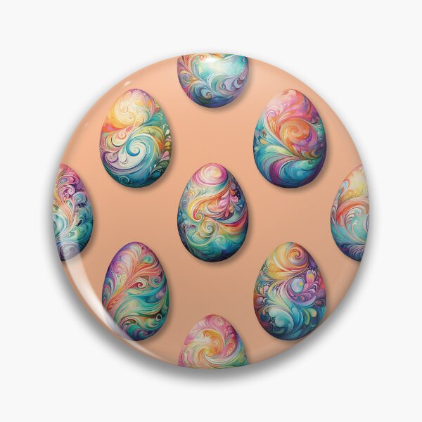 Item preview, Colorful Swirly Painted Easter Eggs on Peach designed and sold by DuckyRubin.